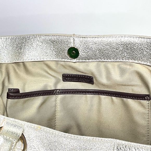 COPY - COPY - G.I.L.I. Metallic Silver Leather Satchel Bag - Picture 11 of 16